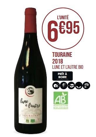 Promotions Touraine 2018 - Vins rouges - Valide de 31/08/2020 à 13/09/2020 chez Géant Casino