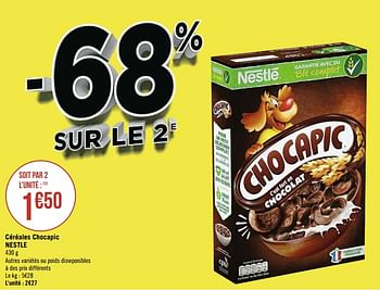 Promotions Céréales chocapic nestle - Nestlé - Valide de 07/09/2020 à 20/09/2020 chez Géant Casino