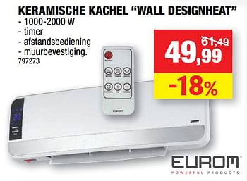 Promoties Eurom keramische kachel wall designheat - Eurom - Geldig van 09/09/2020 tot 20/09/2020 bij Hubo