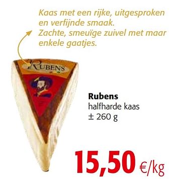 Promoties Rubens halfharde kaas - Rubens - Geldig van 09/09/2020 tot 22/09/2020 bij Colruyt