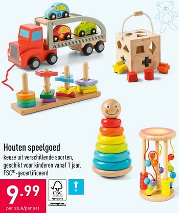 Promotions Houten speelgoed - Produit maison - Aldi - Valide de 16/09/2020 à 25/09/2020 chez Aldi
