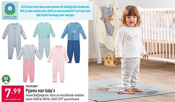 Promoties Pyjama voor baby`s - POCOPIANO - Geldig van 16/09/2020 tot 25/09/2020 bij Aldi