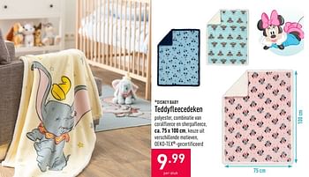 Promotions Teddyfleecedeken - Disney Baby - Valide de 16/09/2020 à 25/09/2020 chez Aldi