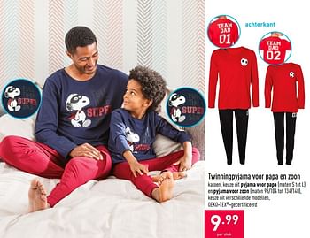 Promotions Twinningpyjama voor papa en zoon - Produit maison - Aldi - Valide de 16/09/2020 à 25/09/2020 chez Aldi