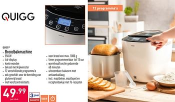 Promoties Quigg broodbakmachine - QUIGG - Geldig van 16/09/2020 tot 25/09/2020 bij Aldi