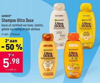 Promoties Shampoo ultra doux - Garnier - Geldig van 19/09/2020 tot 25/09/2020 bij Aldi