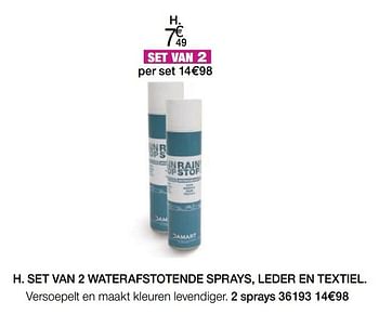 Promoties Set van 2 waterafstotende sprays leder en textiel - Huismerk - Damart - Geldig van 02/09/2020 tot 16/12/2020 bij Damart