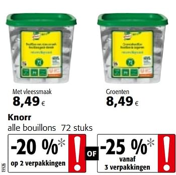 Promotions Knorr alle bouillons - Knorr - Valide de 09/09/2020 à 22/09/2020 chez Colruyt