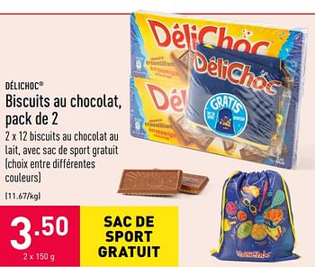 Promotions Biscuits au chocolat - Délichoc - Valide de 18/09/2020 à 25/09/2020 chez Aldi
