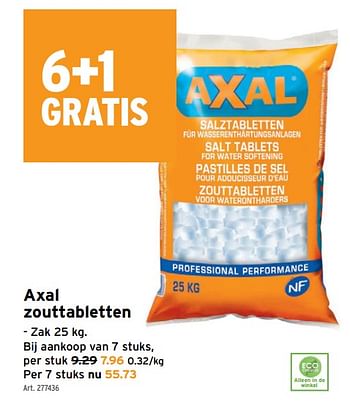 Promoties Axal zouttabletten - Axal - Geldig van 16/09/2020 tot 29/09/2020 bij Gamma