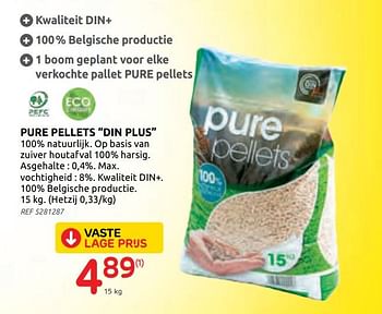 Promoties Pure pellets din plus - Pure Pellets - Geldig van 16/09/2020 tot 29/09/2020 bij BricoPlanit
