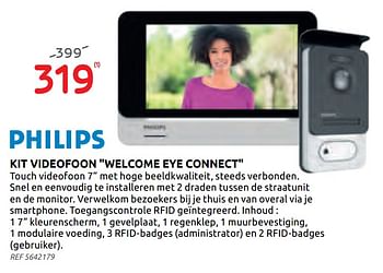 Promoties Kit videofoon welcome eye connect philips - Philips - Geldig van 16/09/2020 tot 29/09/2020 bij BricoPlanit