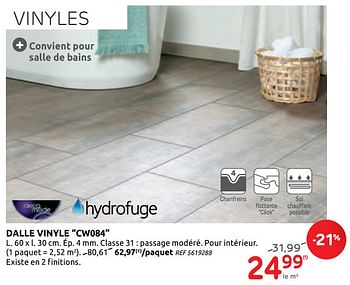 Promotions Dalle vinyle cw084 decomode - DecoMode - Valide de 16/09/2020 à 29/09/2020 chez BricoPlanit