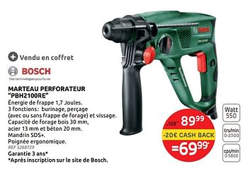 Promotions Marteau perforateur pbh2100re bosch - Bosch - Valide de 16/09/2020 à 29/09/2020 chez BricoPlanit