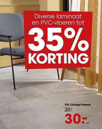 Promoties Pvc-clicktegel valencia - Huismerk - Kwantum - Geldig van 14/09/2020 tot 27/09/2020 bij Kwantum