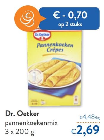 Promoties Dr. oetker pannenkoekenmix - Dr. Oetker - Geldig van 09/09/2020 tot 22/09/2020 bij OKay