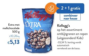 Promoties Extra met melkchocolade kellogg`s - Kellogg's - Geldig van 09/09/2020 tot 22/09/2020 bij OKay