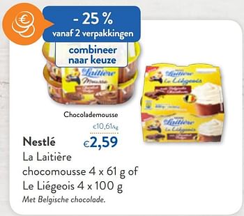 Promoties Nestlé la laitière chocomousse - Nestlé - Geldig van 09/09/2020 tot 22/09/2020 bij OKay