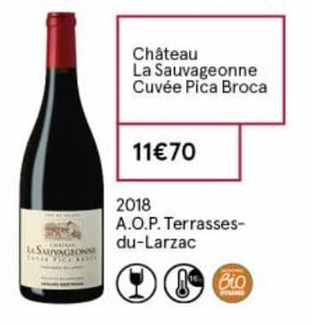 Promotions Château la sauvageonne cuvée pica broca - Vins rouges - Valide de 18/09/2020 à 04/10/2020 chez MonoPrix