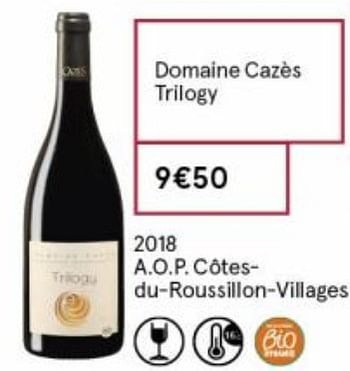 Promotions Domaine cazès trilogy - Vins rouges - Valide de 18/09/2020 à 04/10/2020 chez MonoPrix