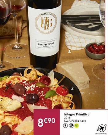 Promoties Integro primitivo 2018 i.g.p. puglia italie - Rode wijnen - Geldig van 18/09/2020 tot 04/10/2020 bij MonoPrix