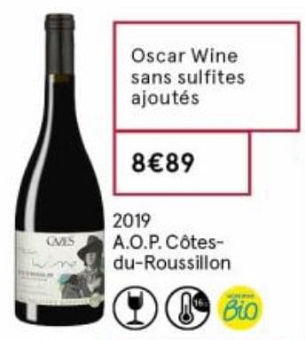 Promotions Oscar wine sans sulfites ajoutés - Vins rouges - Valide de 18/09/2020 à 04/10/2020 chez MonoPrix
