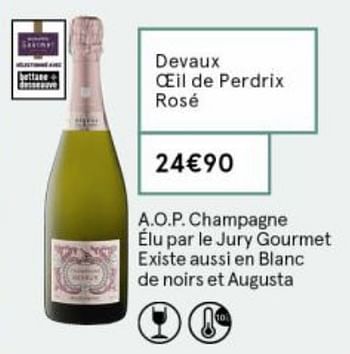Promoties Devaux oeil de perdrix rosé - Champagne - Geldig van 18/09/2020 tot 04/10/2020 bij MonoPrix