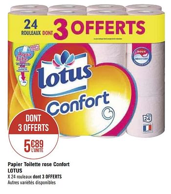 Promoties Papier toilette rose confort lotus - Lotus Nalys - Geldig van 07/09/2020 tot 20/09/2020 bij Géant Casino