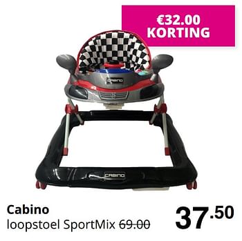 Promoties Cabino loopstoel sportmix - Cabino - Geldig van 13/09/2020 tot 19/09/2020 bij Baby & Tiener Megastore