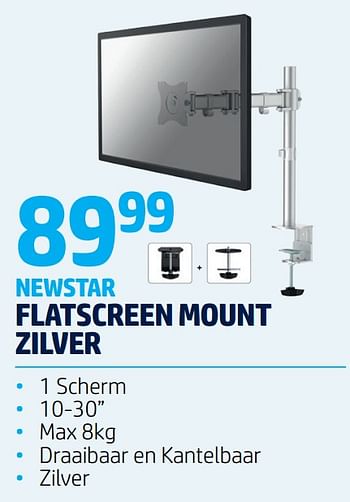 Promotions Newstar flatscreen mount zilver - NewStar - Valide de 10/09/2020 à 30/09/2020 chez Auva