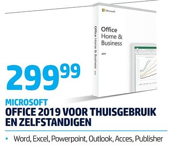Promoties Microsoft office 2019 voor thuisgebruik en zelfstandige - Microsoft - Geldig van 10/09/2020 tot 30/09/2020 bij Auva