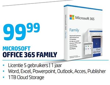 Promoties Microsoft office 365 family - Microsoft - Geldig van 10/09/2020 tot 30/09/2020 bij Auva