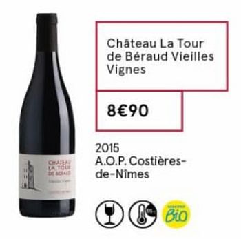 Promoties Château la tour de béraud vieilles vignes - Rode wijnen - Geldig van 18/09/2020 tot 04/10/2020 bij MonoPrix