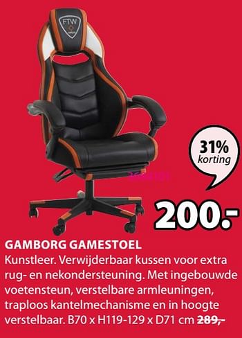 Promoties Gamborg gamestoel - Huismerk - Jysk - Geldig van 07/09/2020 tot 20/09/2020 bij Jysk
