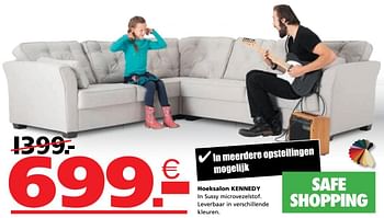 Promoties Hoeksalon kennedy - Huismerk - Seats and Sofas - Geldig van 14/09/2020 tot 20/09/2020 bij Seats and Sofas