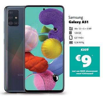 Promoties Samsung galaxy a51 - Samsung - Geldig van 12/09/2020 tot 12/10/2020 bij Base