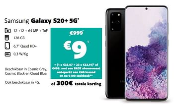 Promoties Samsung galaxy s20+ 5g - Samsung - Geldig van 12/09/2020 tot 12/10/2020 bij Base