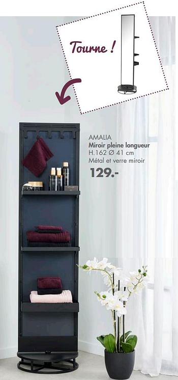 Promotions Amalia miroir pleine longueur - Produit maison - Casa - Valide de 14/09/2020 à 01/11/2020 chez Casa