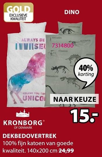 Promotions Dekbedovertrek dino - Kronborg - Valide de 14/09/2020 à 27/09/2020 chez Jysk