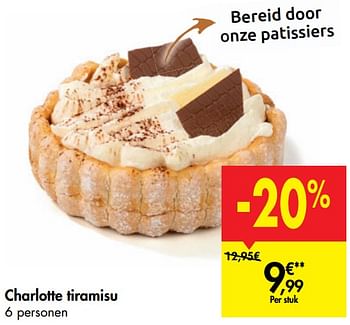 Promoties Charlotte tiramisu - Huismerk - Carrefour  - Geldig van 16/09/2020 tot 21/09/2020 bij Carrefour