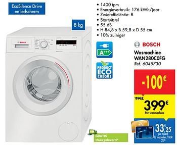 lijn kever petticoat Carrefour promotie: Bosch wasmachine wan280c0fg - Bosch (Elektrische  apparaten) - Geldig tot 28/09/20 - Promobutler