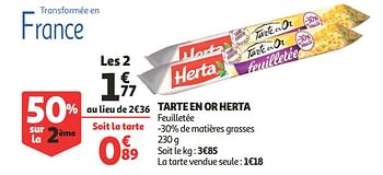 Promotions Tarte en or herta - Herta - Valide de 16/09/2020 à 22/09/2020 chez Auchan Ronq