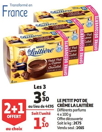 Promotions Le petit pot de crème la laitière - Nestlé - Valide de 16/09/2020 à 22/09/2020 chez Auchan Ronq