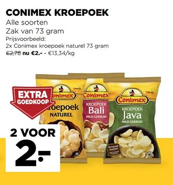 Promotions Conimex kroepoek naturel - Conimex - Valide de 16/09/2020 à 22/09/2020 chez Jumbo