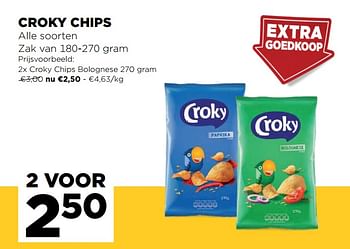 Promoties Croky chips bolognese - Croky - Geldig van 16/09/2020 tot 22/09/2020 bij Jumbo
