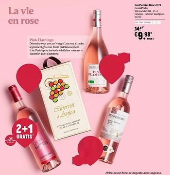 Promoties Las puertas rosé 2019 central valley vin rosé du chili - Rosé wijnen - Geldig van 17/09/2020 tot 23/09/2020 bij Delhaize
