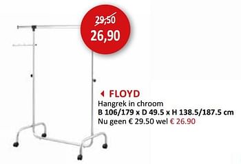 Promoties Floyd hangrek in chroom - Huismerk - Weba - Geldig van 16/09/2020 tot 15/10/2020 bij Weba