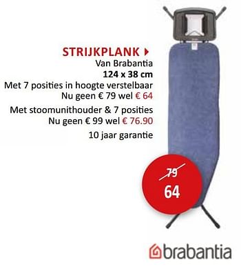 Promoties Strijkplank van brabantia - Brabantia - Geldig van 16/09/2020 tot 15/10/2020 bij Weba