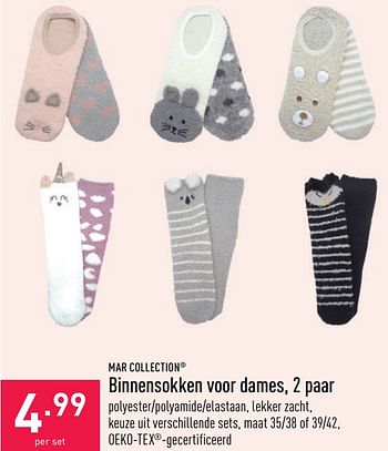 Promotions Binnensokken voor dames - Mar Collection - Valide de 21/09/2020 à 02/10/2020 chez Aldi