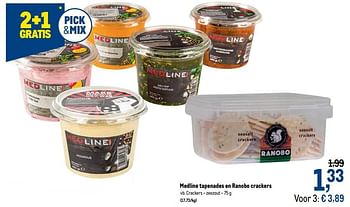 Promoties Medline tapenades en ranobo crackers crackers - zeezout - Medline - Geldig van 23/09/2020 tot 06/10/2020 bij Makro